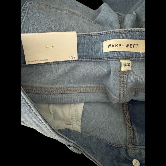 Warp + Weft Skinny High Rise Jeans 14/32 Chambray Stretch Cotton Denim NWT - Picture 10 of 15